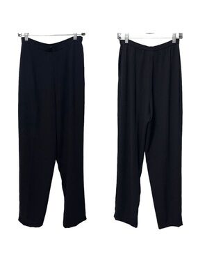 FRANK USHER Crepe Minimalist Black Pants 8